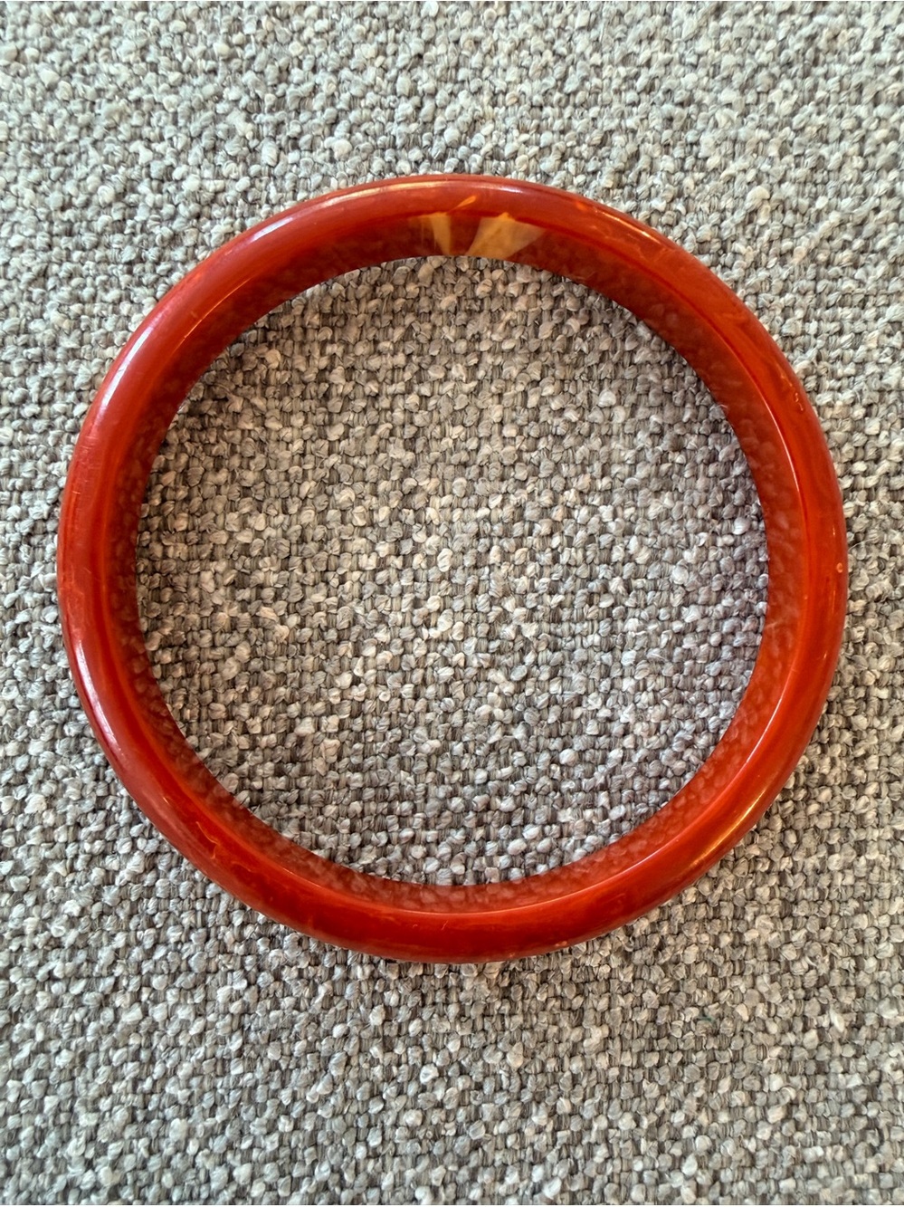 RARE Vintage Marbled Bakelite Bangle in Orange/Red